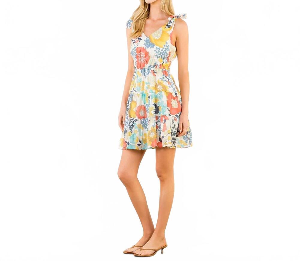 NEW THML floral dress in mustard multi